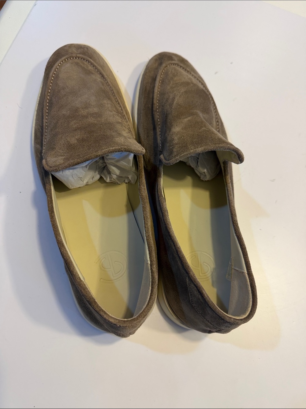 CQP Men's Debonair Suede Tabac Loafers Sz 45(12).  NWOB. Bag3